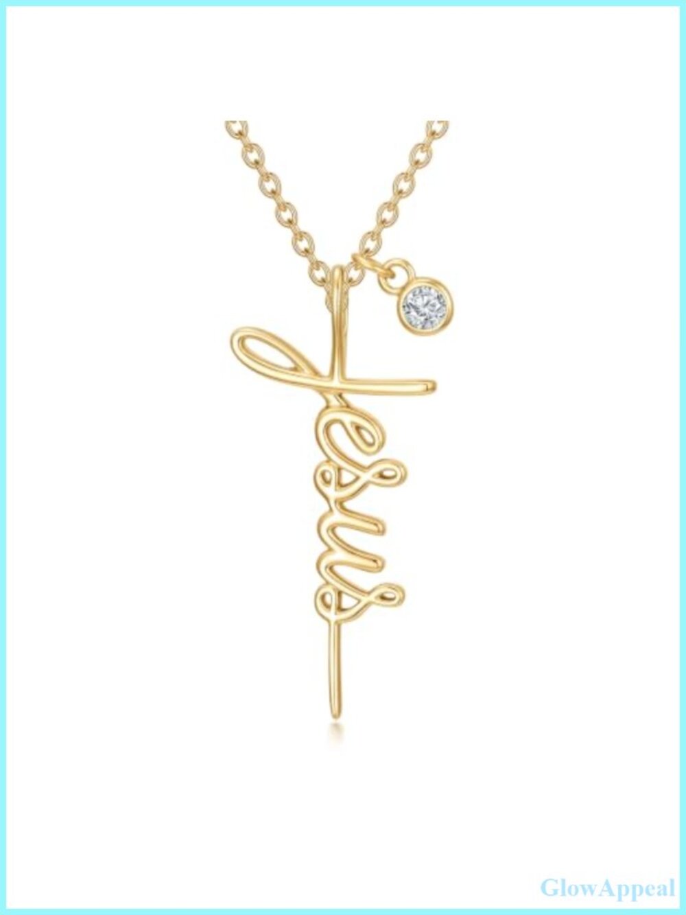 14K Gold Plated Cross Necklace Sister Birthstone Pendant Religious Jewelry Gift